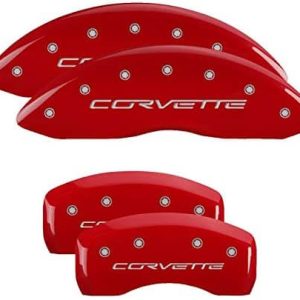 C5 Corvette MGP Caliper Covers - Red with Silver - Corvette