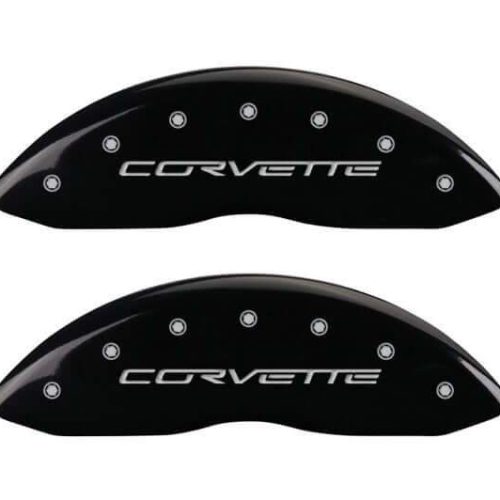 C6 Corvette MGP Caliper Covers – Gloss Black with Silver – Z06