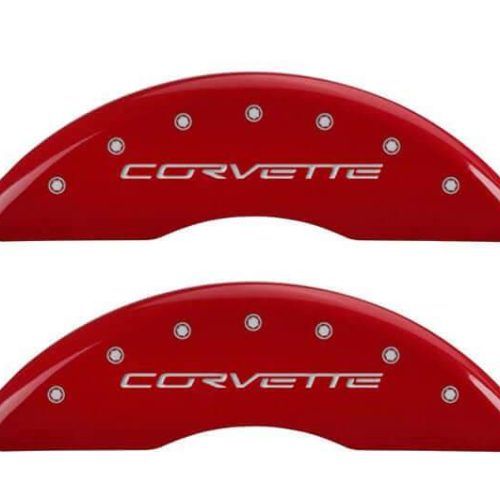 C6 Corvette MGP Caliper Covers – Red with Silver – Z06