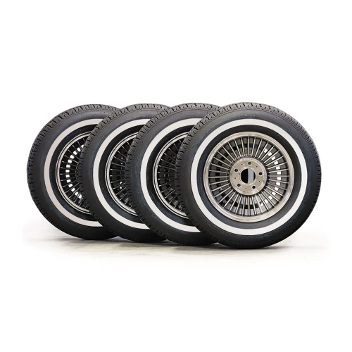 C2 1965 Corvette Direct-Bolt Knockoff Wheel & Tire Package With 1″ Whitewall Radial Tires