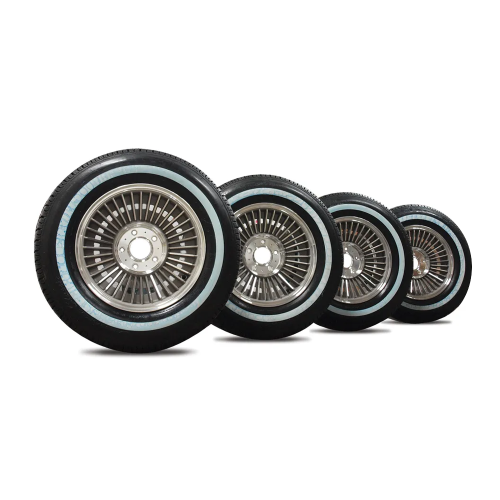 C2 1963-1964 Corvette Direct-Bolt Knockoff Wheel & Tire Package With 1″ Whitewall Radial Tires