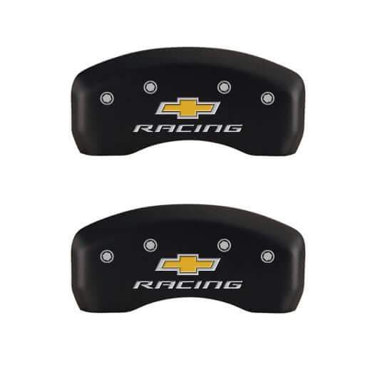 C5 Corvette MGP Caliper Covers - Gloss Black with Silver - Chevy Racing - Image 2