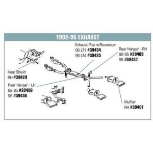Corvette Catalytic Converter Brace. RH Automatic: 1992-1996